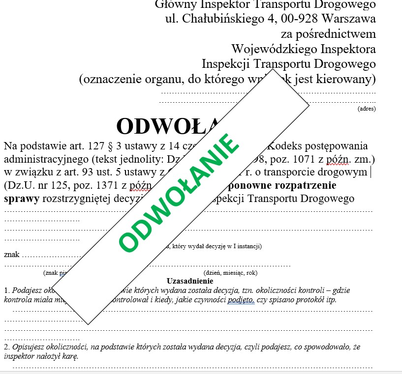 Odwołania od decyzji wydawanych przez polskie organy kontrolne- warsztaty.